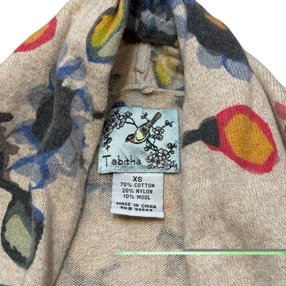 Anthropologie Tabitha Floral Print Bohemian Open Front Cardigan XS Boho Cottage - Picture 2 of 5